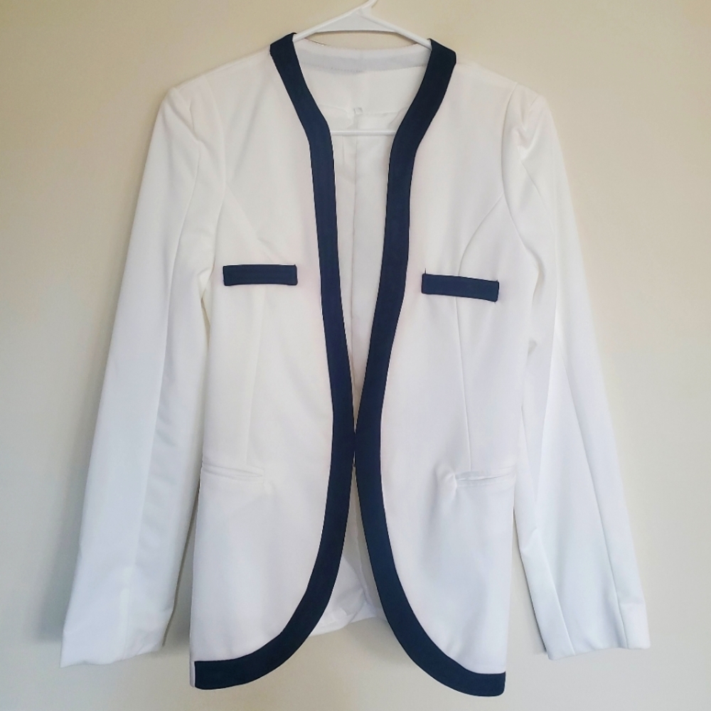 Brand New Women's White Blazer with Back Trim